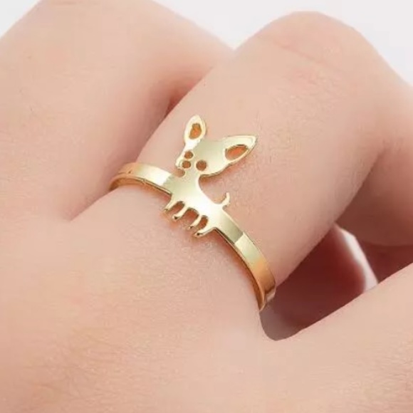Jewelry - NEW Chihuahua Ring Adjustable Gold